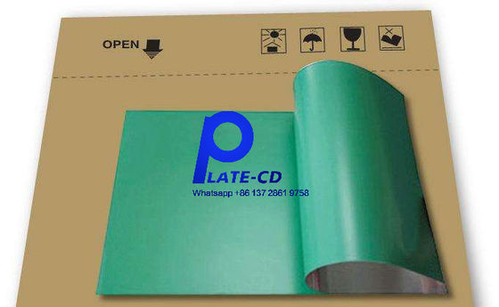 acabado verde / azul Placa CTCP Aluminio UV Placa CTP espesor 0,15-0,3 mm